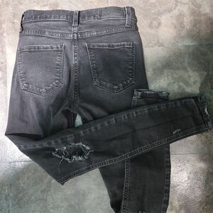 Express Black Distressed Skinny Jeans